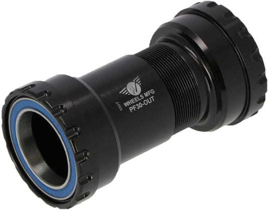 Wheels Manufacturing Press Fit 30 to Outboard Bottom Bracket with Angular Contact Bearings, Black, Shimano 24mm Spindle