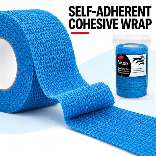 Self-Adherent Bandage Tape for Pets and First Aid - 4 Inch x 5 Yards, 3 Pack
