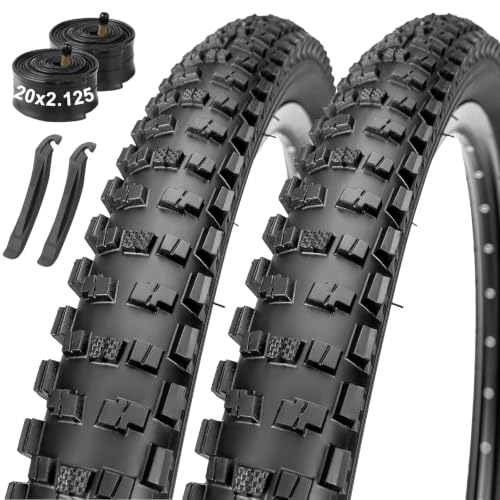 20x2.125 Inch Mountain Bike Tire & Tube Set - Heavy Duty, Puncture Resistant