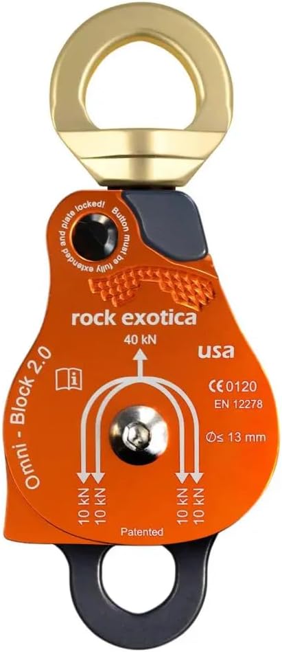 Rock Exotica Omni Block 2.0 Double Pulley System for Climbing & Rigging
