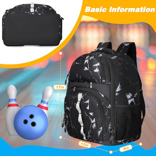 Crack Black Bowling Backpack with Dual Balls & Shoe Compartment - Fits Size 16 Shoes