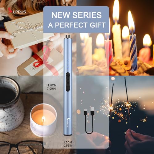 SUPRUS USB Rechargeable Flameless Windproof Lighter with Safety Lock 3 Pack - Blue