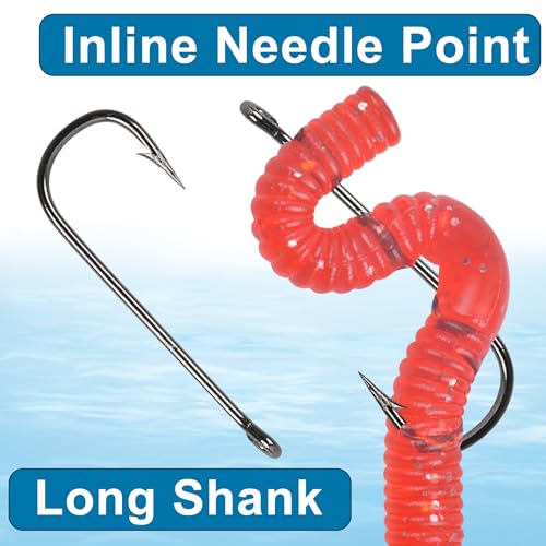 150 Pcs Fishing Hooks Kit - Aberdeen Long Shank Bait Hooks for Saltwater & Freshwater