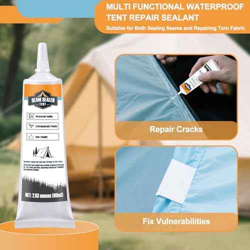 Tent Seam Sealer 120ml, No Sew Solution Waterproof Fast Cure Seam Sealer Tent, for Tents and Outdoor Fabric, Clear