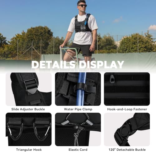 Hydration Vest with 2L Water Bladder for Men and Women - Black, Lightweight, Adjustable Hydration Backpack for Hiking Cycling & Climbing