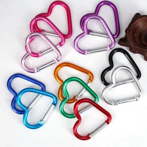 Heart Shaped Carabiner Clip Aluminum Alloy Keychain Clip Spring Snap Hook Camping Backpack Clips Heavy Duty Carabiner Lightweight Aluminum Alloy Keychain Clip Backpack Carabiner Rustproof Accessories