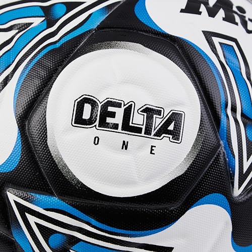 Mitre Soccer Ball - FIFA Quality Approved, Delta One White/Black/Blue - 5