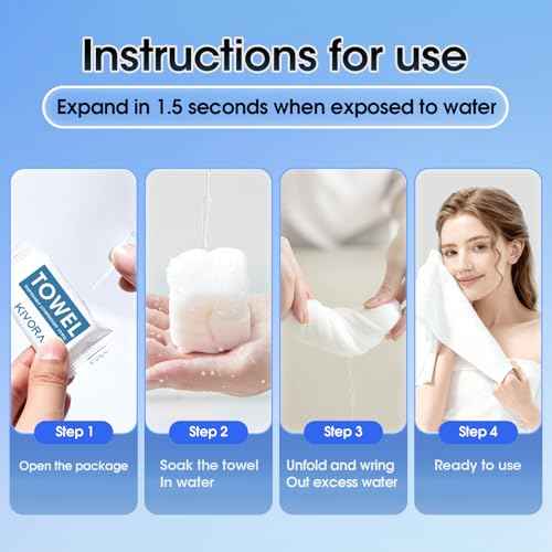 KIVORA Thick Compressed Towel Tablets 20 Pack ? Disposable Face Towels & Washcloths for Travel, Extra Absorbent Cotton Towels for Camping, Outdoor, or Emergency Use