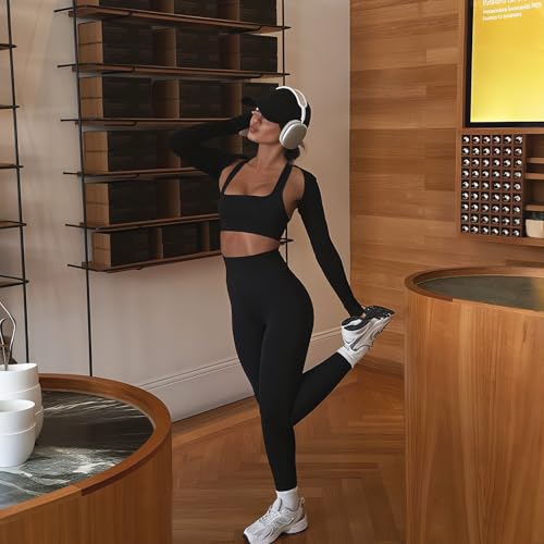 YeuG High Waisted Tummy Control Leggings for Women - Small-Medium Black 7 Pack
