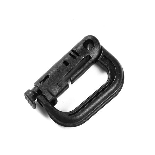DraCra 12 Pack Tactical Gear Clips Lightweight Nylon D-Ring Locking Carabiners Tactical Carabiner Keychain Utility Hooks Hanging Buckle for Molle Webbing Straps Binding Ribbon Backpack Attachments