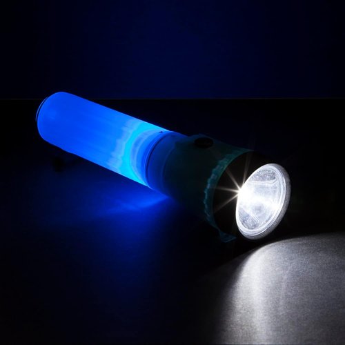 Life Gear LED Flashlight with Glow Handle, Emergency Flasher and Storage Compartment, RED,White/Red