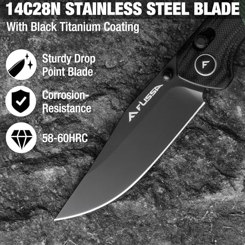 Folding Pocket Knife with 14C28N Steel & Crossbar Lock, EDC Outdoor Tool