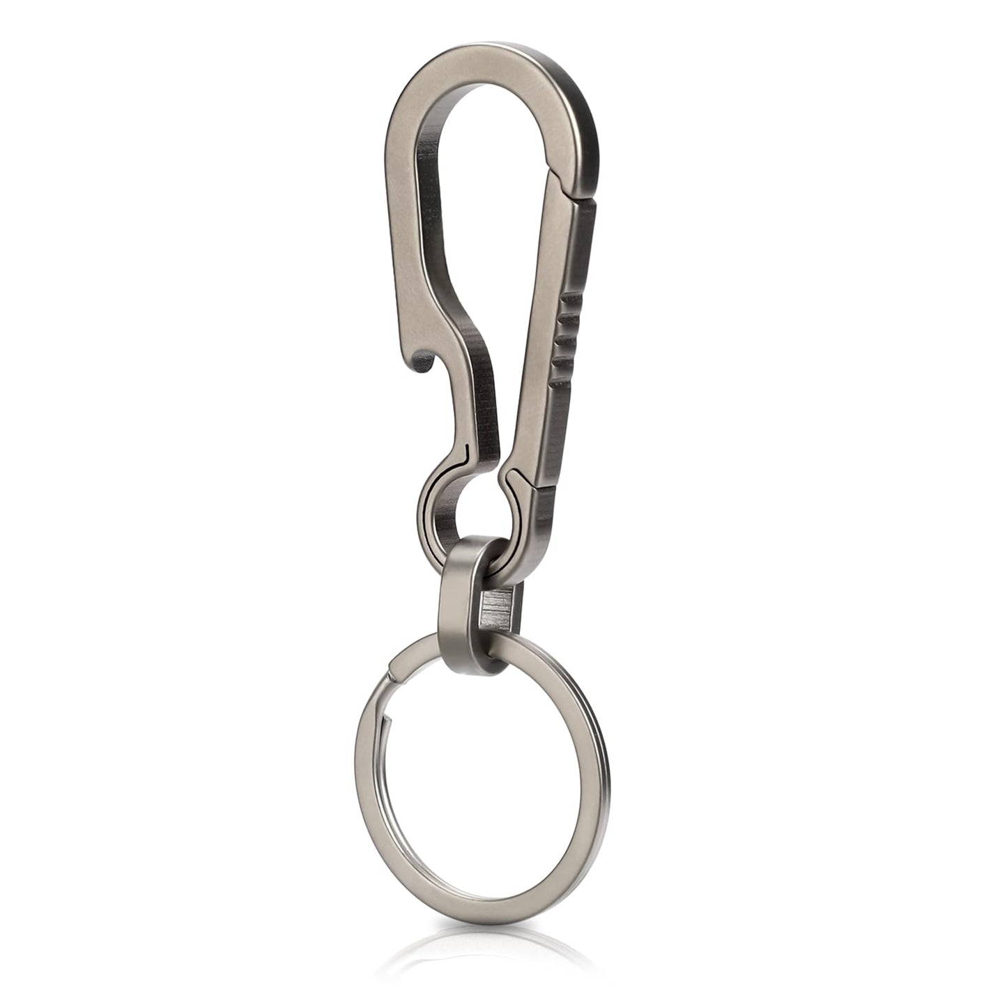 Gjinxi Titanium Carabin Clip Hook Small Heavy Duty Keychain Grips Multifunctional Backpack Clasps Carabin Anti Lost Quick Release Key Chain Organizer Accessory (1Pc)