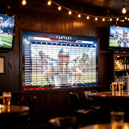 Fantasy Football Draft Board Kit 2026-2027 - 160cm Vinyl Board with 600+ Labels for League Drafts