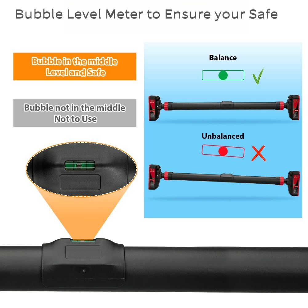 GarveeLife Adjustable Pull Up Bar - Strength Training Doorway Pull-Up Bar, Max Load 440 Lbs