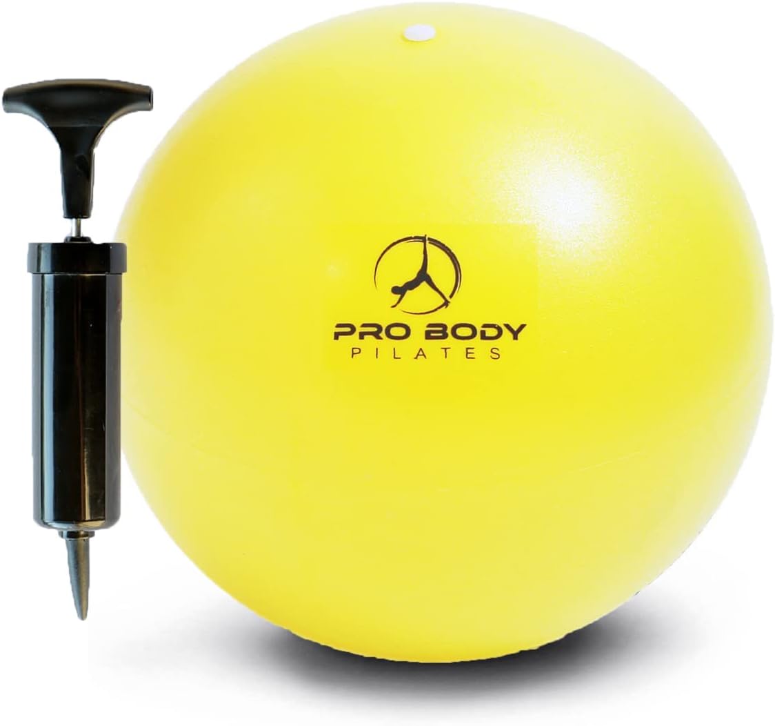 ProBody Pilates Small Exercise Ball with Pump - 9 Inch Workout Ball for Stability, Barre, Yoga, Core & Physical Therapy