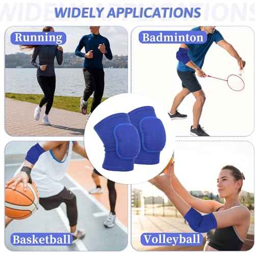 Arm Brace Pads Elbow Protector Strap, Support Fitness Arm Protector Compression Arms Breathable Sleeve Wrap with Padded Soft Support Cushion for Men and Women(Blue)