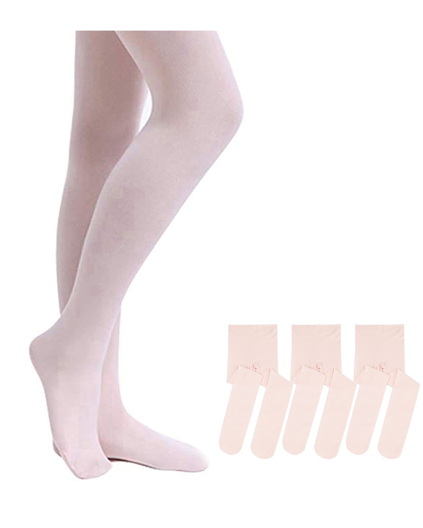 Stelle Girls' Ultra Soft Pro Dance Tight/Ballet Footed Tight(Toddler/Little Kid/Big Kid),3BP,L
