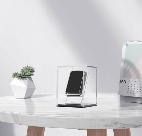 ZIGFRUIT Display Case for Zippo Lighter Stand Holder Clear Acrylic Box Protected Protection Storage Cover Collections