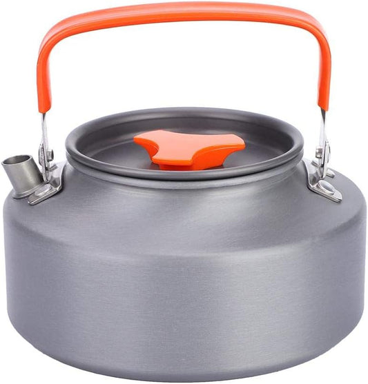 1.1L Camping Kettle, Portable Camping Coffee Tea Pot for Outdoor Hiking Kitchen Use (Orange)