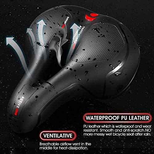 Comfortable Seat Cushion for Men Women with Dual Shock Absorbing Ball Memory Foam Waterproof Wide Bicycle Saddle Fit for Road Bikes