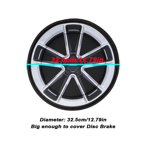 Thinvik Durable Bike Disc Brake Cover for Universal Bikes, Washable Neoprene Protective Covers for Bicycle Disc Brakes 2 Sets, Diameter: 32.5cm/12.79inch