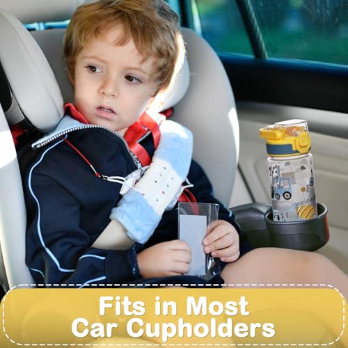 Kids 16 oz Water Bottle for School - Excavator & Dinosaur Design - Variation of THIS listing
