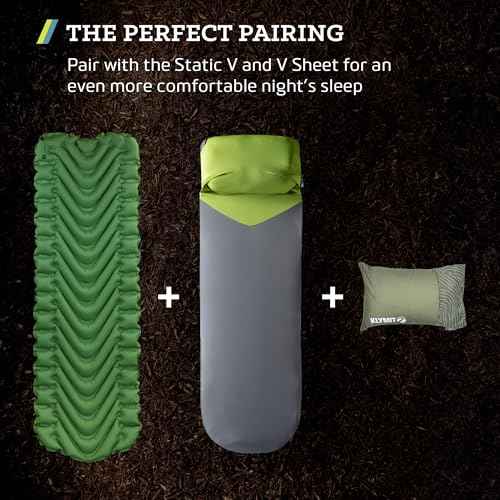 Klymit Drift Camping Pillow, Shredded Memory Foam Travel Pillow with Reversible Cover for Outdoor Use, Green, Large