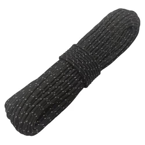 Legnowit 2mm Reflective Guyline Camping Paracord, Ultralight Thin Cord Rope for Tarp Rain Fly Tent Camping, 65 Feet (Black)