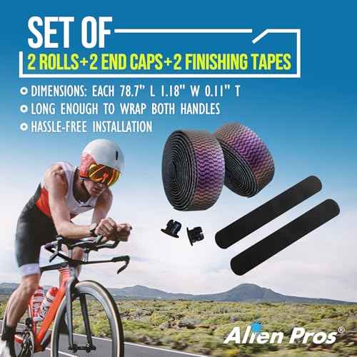 ALIEN PROS Chameleon Tail Bike Handlebar Tape (Set of 2) - Elevate Your Ride with Stylish, Comfortable, and Color-Shifting PU Tape for Enhanced Grip with These Bicycle Handle bar Tape (Purple)