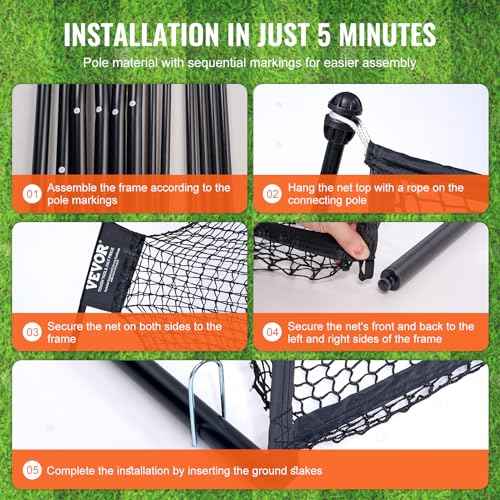 VEVOR Golf Practice Net, Indoor Hitting Net for Baseball, Hockey, Soccer, Heavy Duty Nylon DIY Ball Net, Sports Netting Barrier for Backyard Driving Training Swing