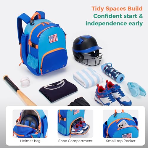 Choco Mocha TBall Bag for Toddler Kids with Bat Holder - Blue Variation
