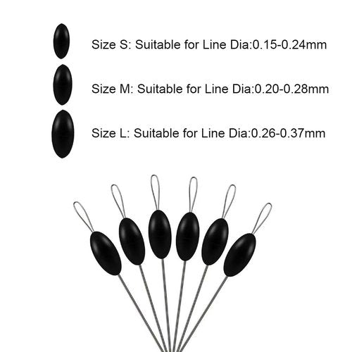HAIYISHIYE 1200PCS Fishing Bobber Stopper,Bobber Stops for Fishing Line 6 in 1 Float Sinker Stop (Oval, M)