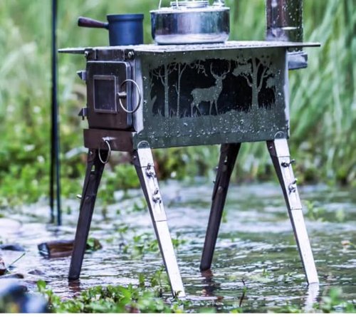 SoloWilder Stove Leg Extension Kit 4 pcs 304 Stainless Steel Increase Tent Stove Leg Height Accessory for Wood Burning Stove