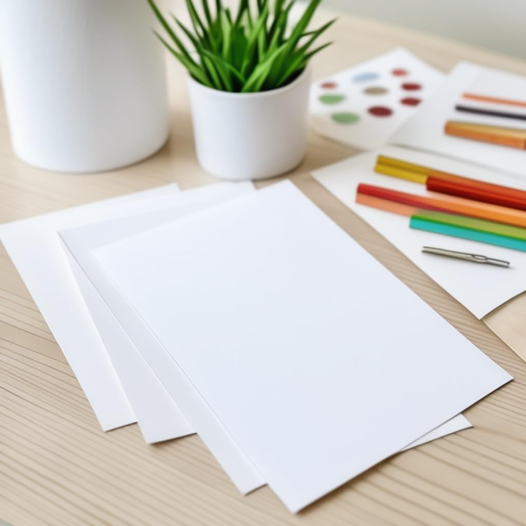 50 Sheets of Heavyweight White Cardstock Ideal for Business Cards, Art Projects, Invitations, and Stationery Printing | 80 lb Weight | 8.5 x 11 inches | Thick Cover Stock (216 gsm) |