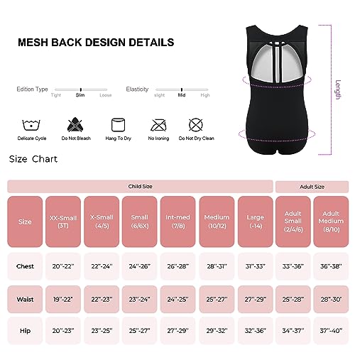 Girls Plum Sleeveless Ballet Leotard with Mesh Back - 7-8 Years