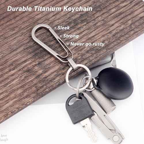 Titanium Carabiner Keychain Clip with Key Ring, 2 Inch Small Heavy Duty Key Clip, Belt Clip for Keys