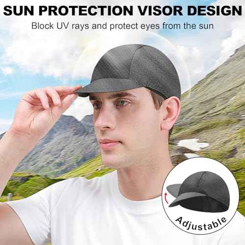 Cycling Cap for Men Women, Cooling Bike Hat with Sun Visor Summer Skull Cap Helmet Liner Bike Cap