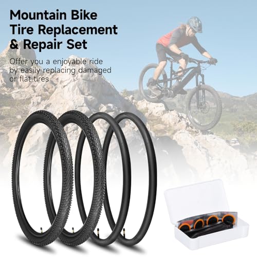 29x2.35 Mountain Bike Tire Set with Tubes & Repair Kit - Durable All Terrain Replacement - Variation of THIS listing