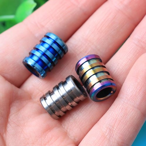 Ximimark 3 pcs Durable Titanium EDC Paracord Lanyard Bead for Outdoor Adventure and Survival