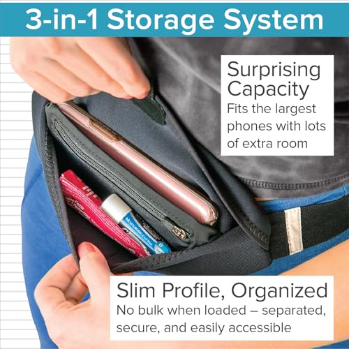 Slim Running Belt for Large Phones Sweatproof No Bounce Adjustable Waistband