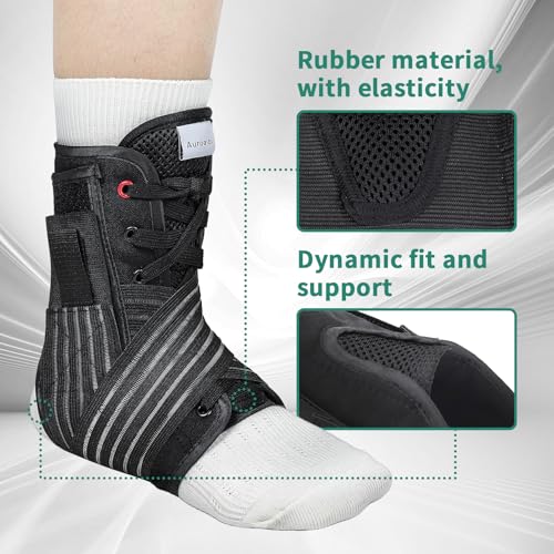 Ankle Brace Support for Men Women XL Black Removable Side Splints