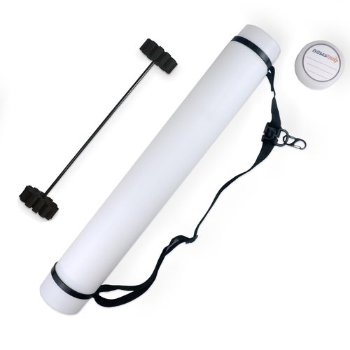 BOWSOUL Arrow Tube Adjustable and Extendable Archery Arrow Holder Archery Quivers for Hunting, Target Shooting-Protective EVA Foam Arrow Separators Including 12 pcs of Arrows (White Tube with Insert)