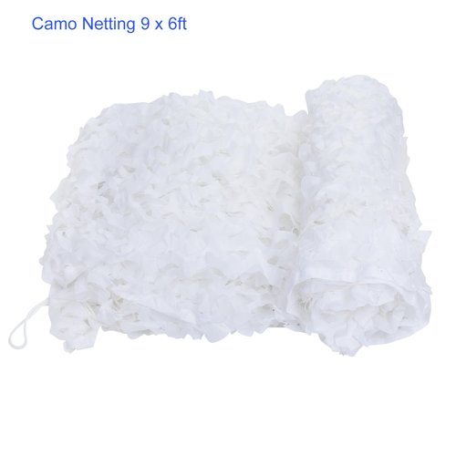 M METERXITY 1 Pack Camo Netting Mesh - Shooting Camouflage Net, 210D Sunshade Mesh Net, Apply to Outdoor/Garden/Camping/Hunting (9 x 6 Feet, White)