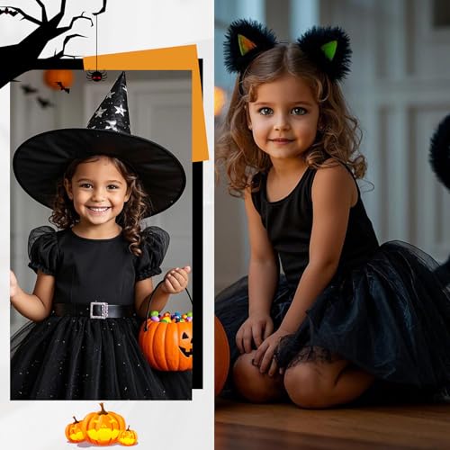 Toddler Girls Sparkly Tutu Skirt 2-8 Years Black Halloween Costume Variation