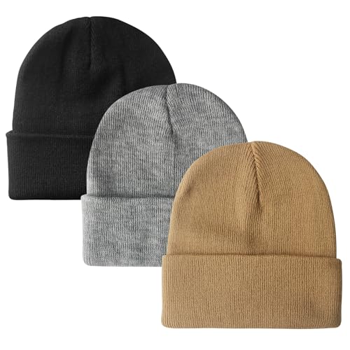 PFFY Unisex Beanie Hats for Men Women Knit Winter Beanies