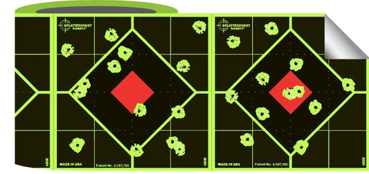 Splatterburst Targets - Roll of (200) 4 Inch Sight in Stick & Splatter Self Adhesive Shooting Target Stickers - Gun - Rifle - Pistol - Airsoft - BB Gun - Pellet Gun - Air Rifle - Made in USA