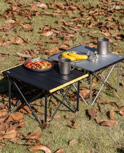 iClimb Ultralight Compact Camping Folding Table - Reinforced Black, Small