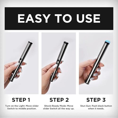 Mini Stun Gun Pen Protection for Women Pen Stun Gun for Self Defense Personal Safety Electric Shock,USB Rechargeable stun Gun (Black)