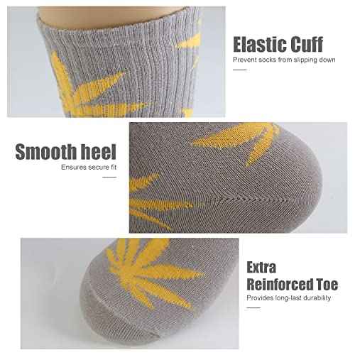 DOOVID Weed Leaf Printed Cotton Tube Socks - Maple Leaf Fashion Sports High Crew Socks for Women & Men